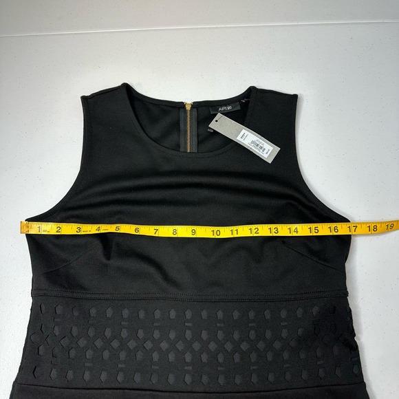 NWT Apt. 9 Black Sleeveless Sheath Eyelet Panel Dress Womens Size Small S Career - Picture 12 of 12